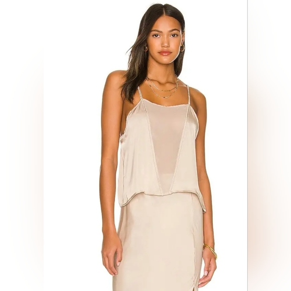 Indah Tops - Indah Neutral gray 'GEO' Camisole Tank Top